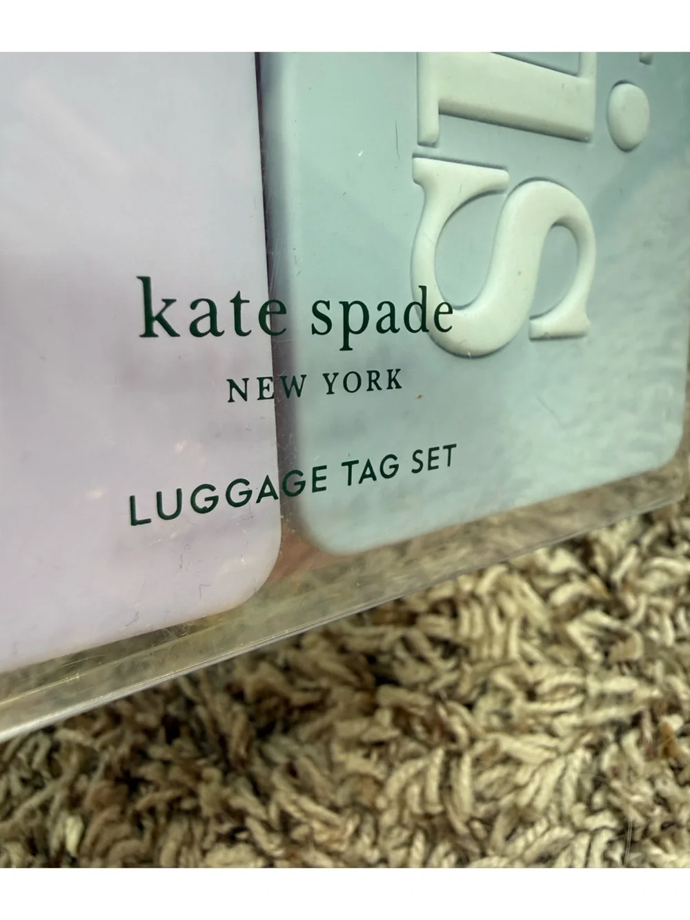 kate spade / pastel purple and light blue luggage tag set (NWT)- authentic
